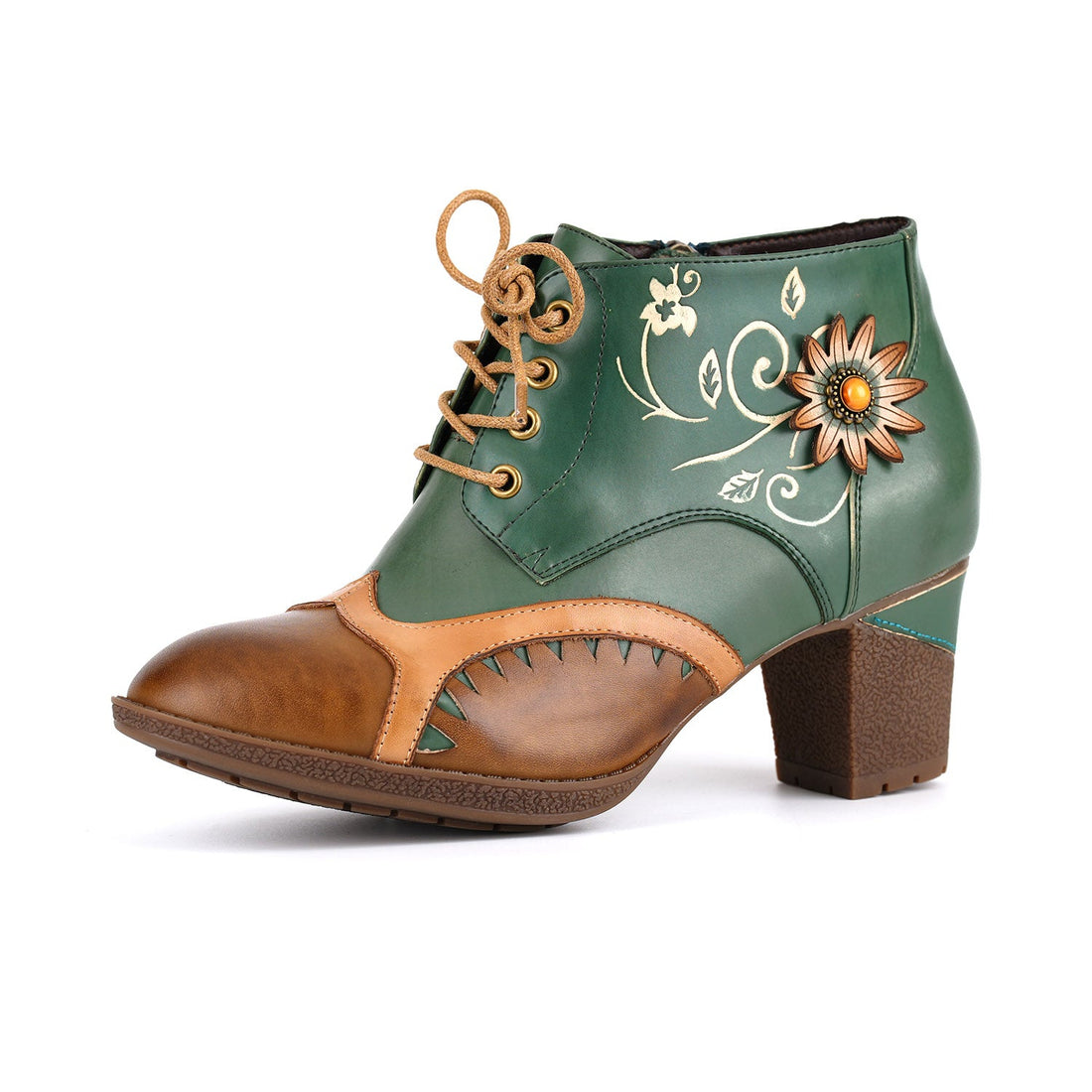 Elegant Vintage Embossed Lace-up Shoes