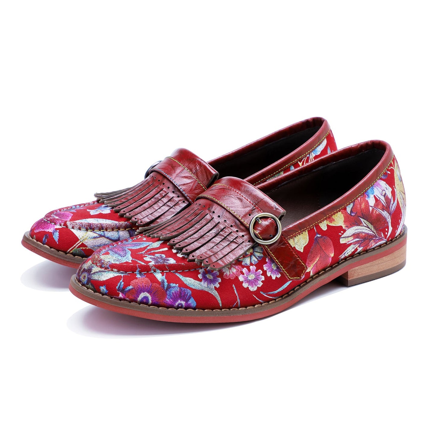 Tassel Mixed Colors Slip-On Flat Shoes