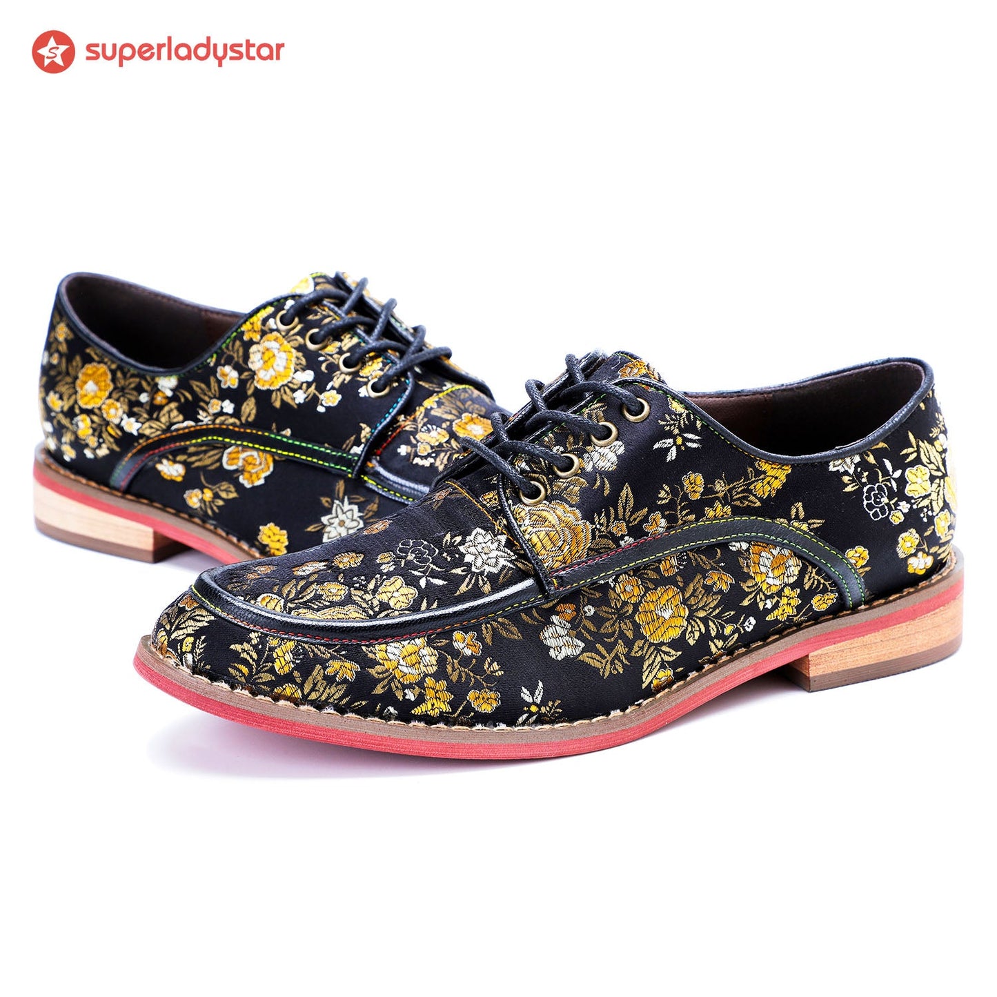 Golden Blossoms Casual Flats