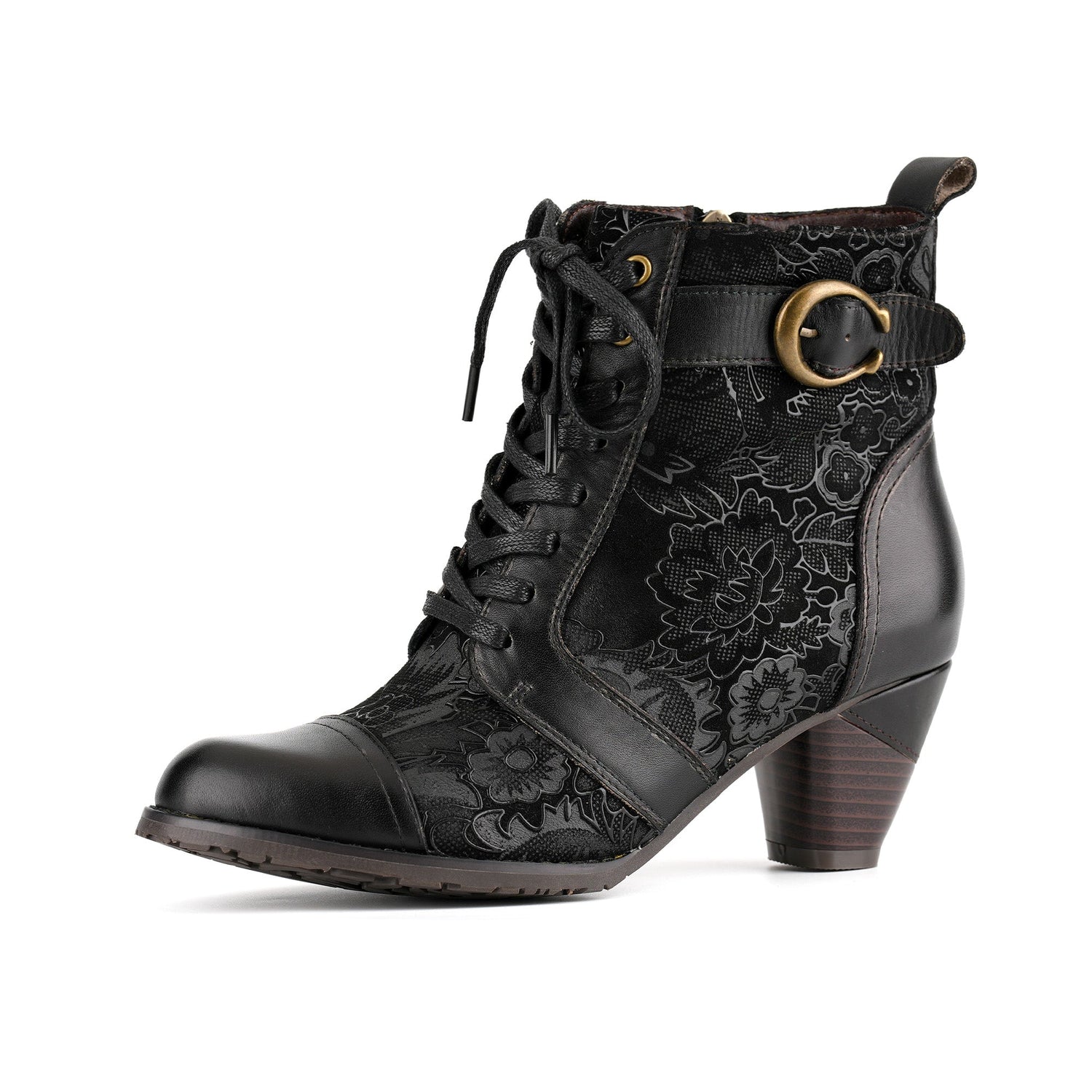 Metcandy Timeless Grace Floral Ankle Boots