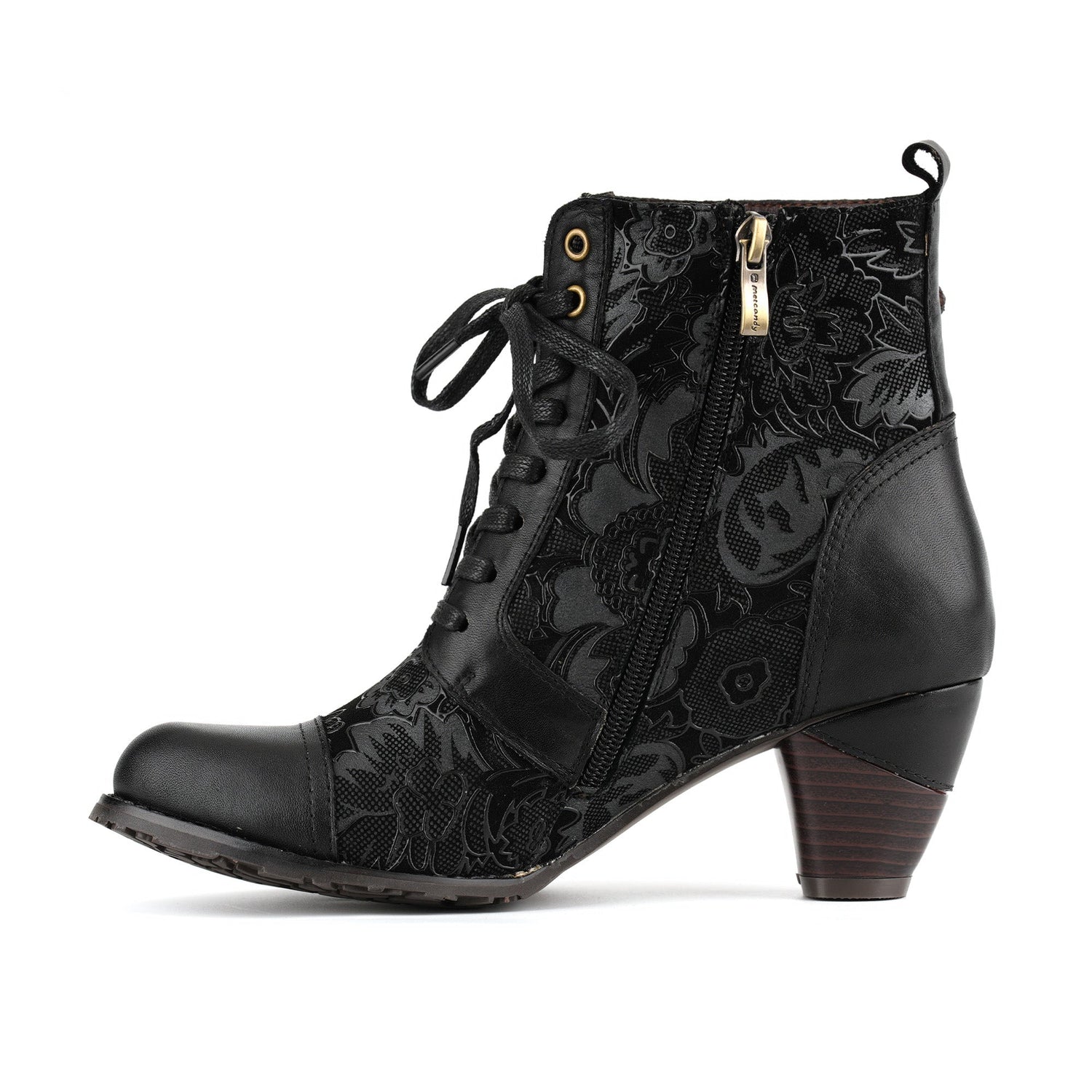 Metcandy Timeless Grace Floral Ankle Boots