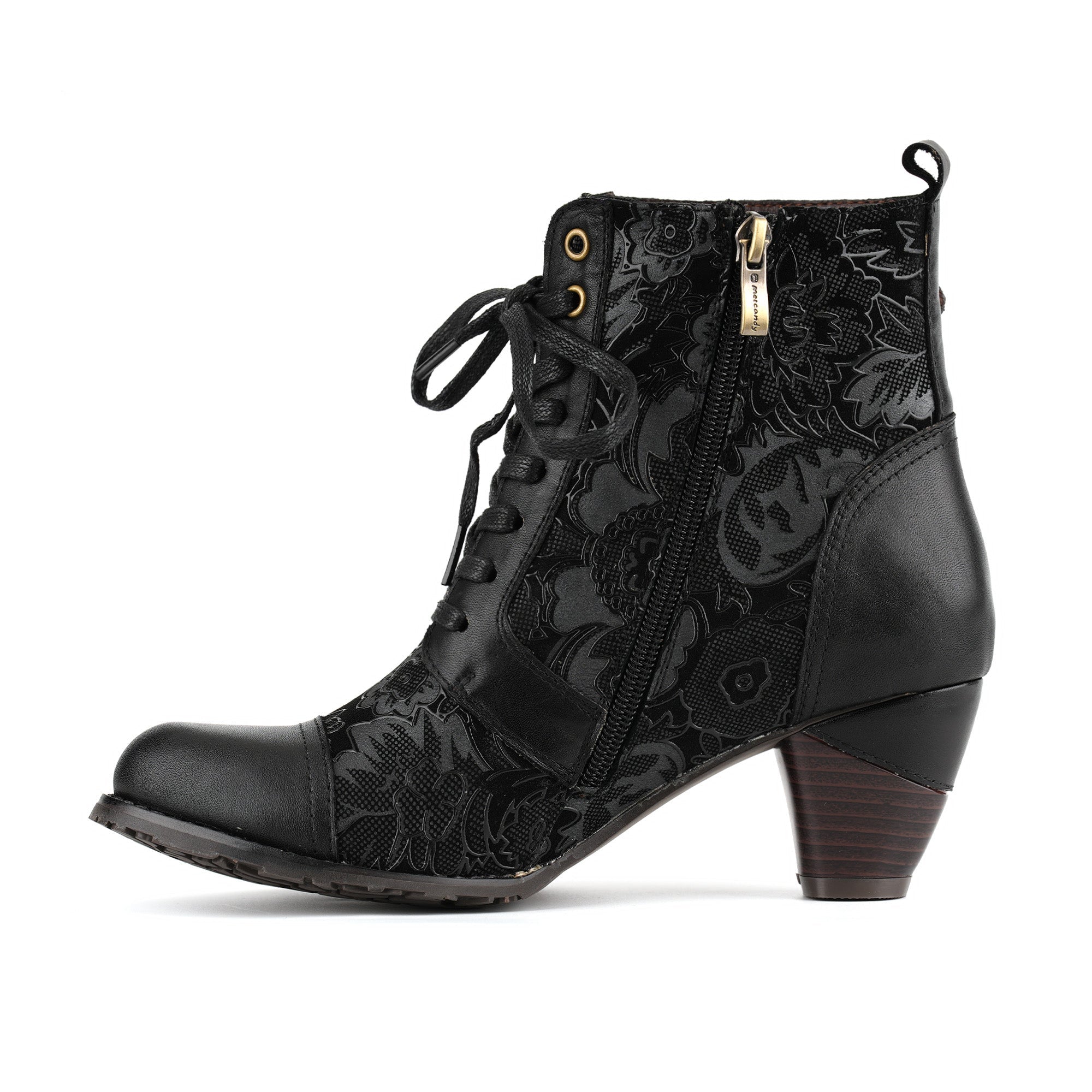 Metcandy Timeless Grace Floral Ankle Boots