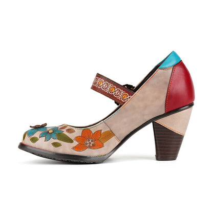 Elegant Vintage Garden Printed Pumps