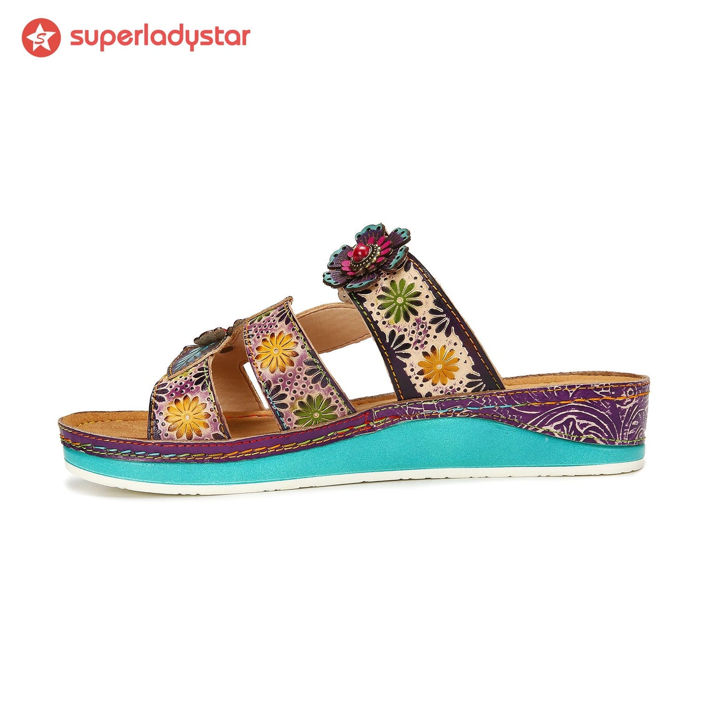 Printed Leather Handmade Sandals