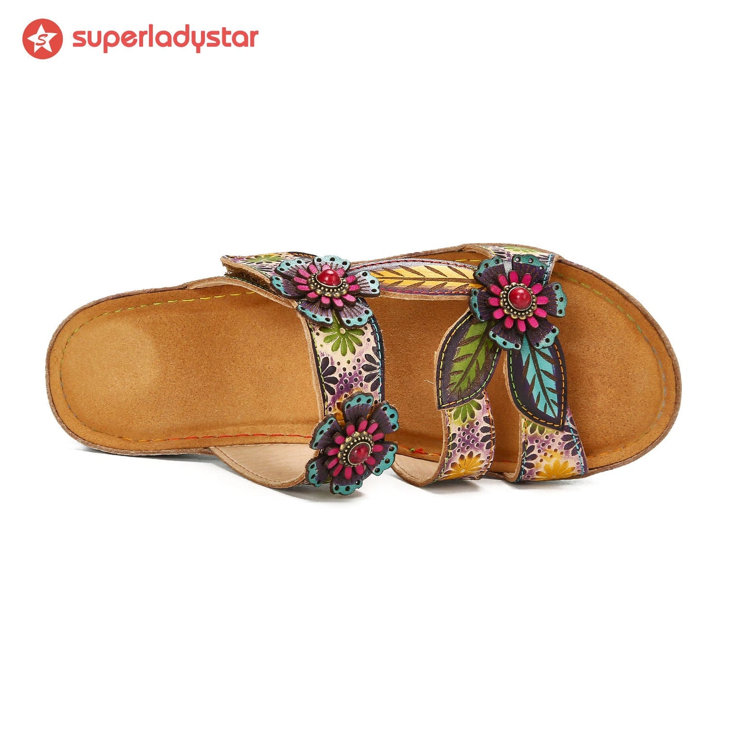 Printed Leather Handmade Sandals